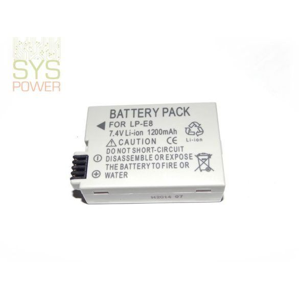 Canon LP-E8, 1200 mah, 7,4 V akkumulátor (Utángyártott)