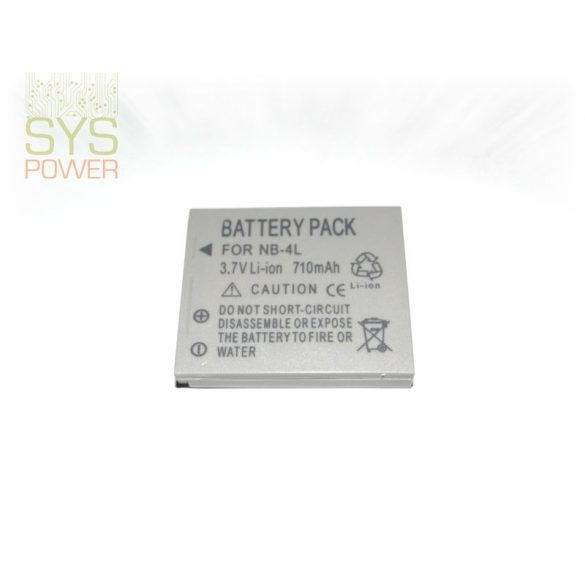 Canon NB-4L, 710 mah, 3,7 V akkumulátor (Utángyártott)