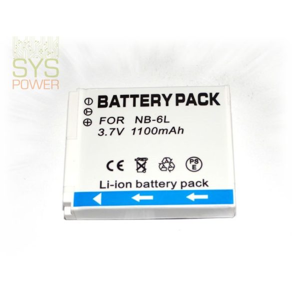 Canon NB-6L , 1100 mah, 3,7 V akkumulátor (Utángyártott)