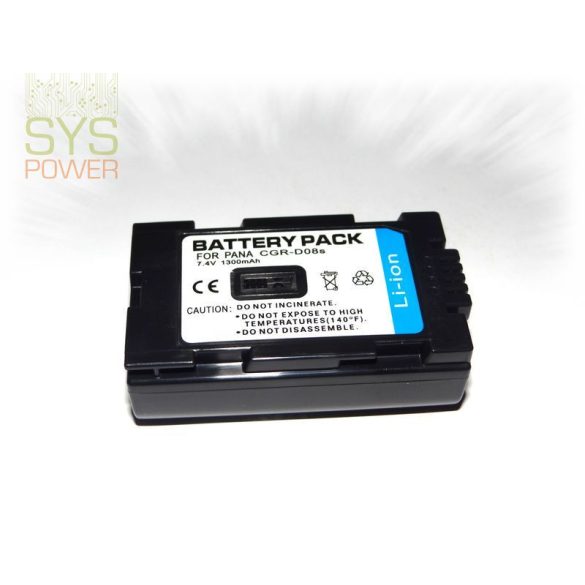 Panasonic CGR-D08, 1300 mah, 7,4 V akkumulátor (Utángyártott)