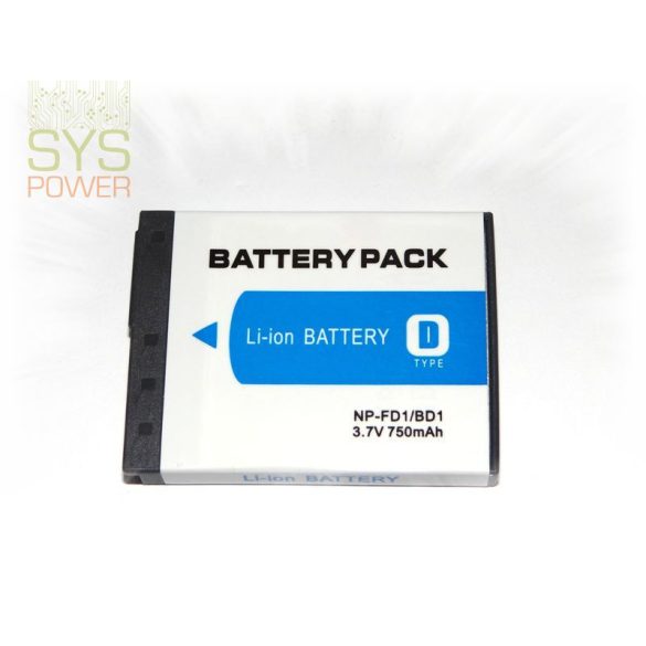 Sony NP-FD1, 750 mah, 3,7 V akkumulátor (Utángyártott)