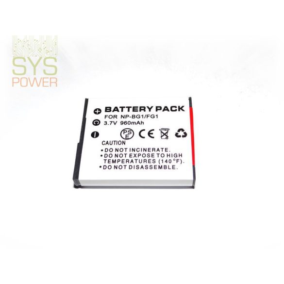 Sony NP-BG1, 960 mah, 3,7 V akkumulátor (Utángyártott)