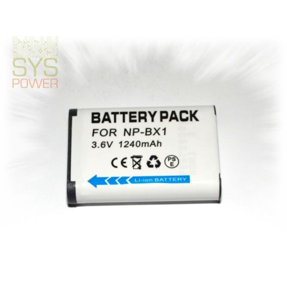 Sony NP-BX1 , 1240 mah, 3,7 V akkumulátor (Utángyártott)